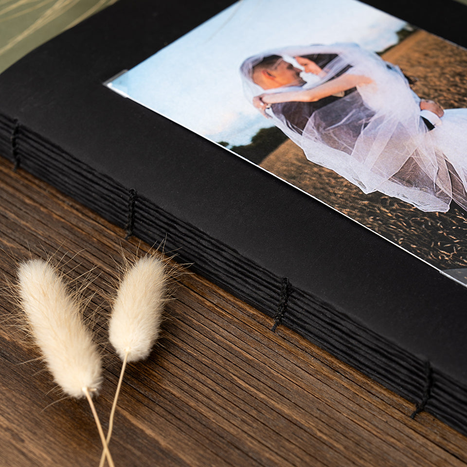 Album Foto Floarea Soarelui, Personalizat, Pictat Manual, Lemn Gravat