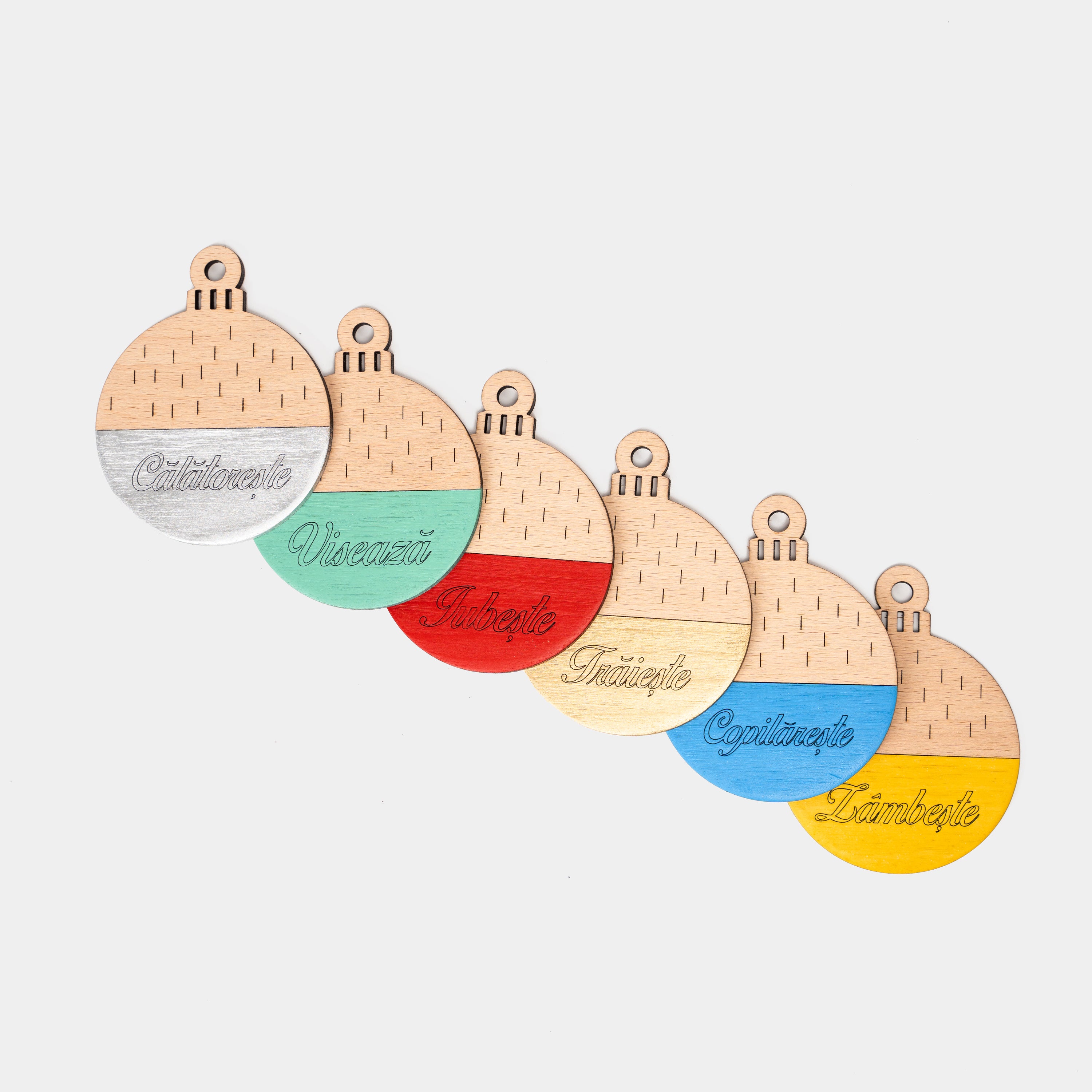 Decorațiune Crăciun Glob Pictat Manual Cuvinte