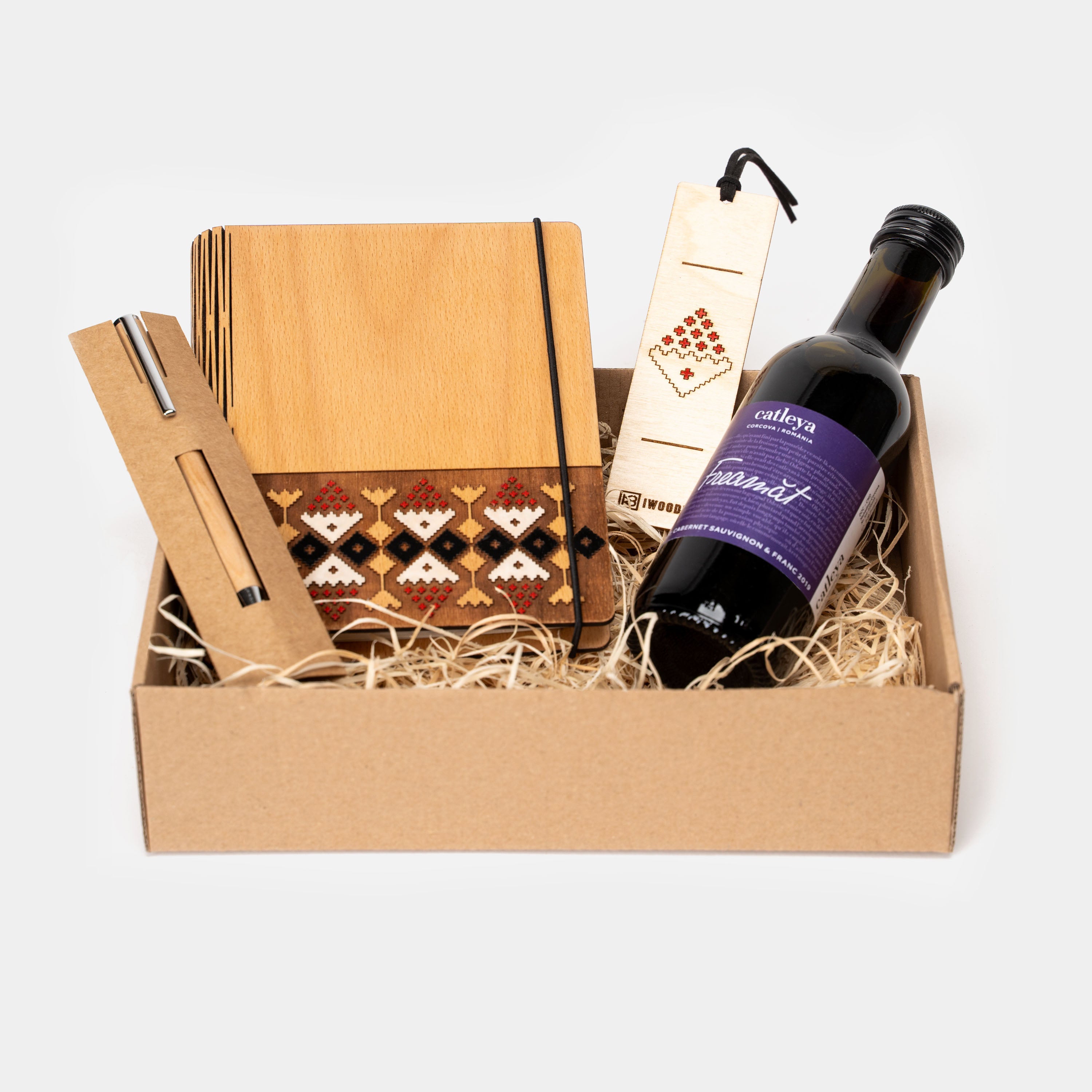 Pachet cadou tradițional, Agenda pictata, Semn, Pix, Vin