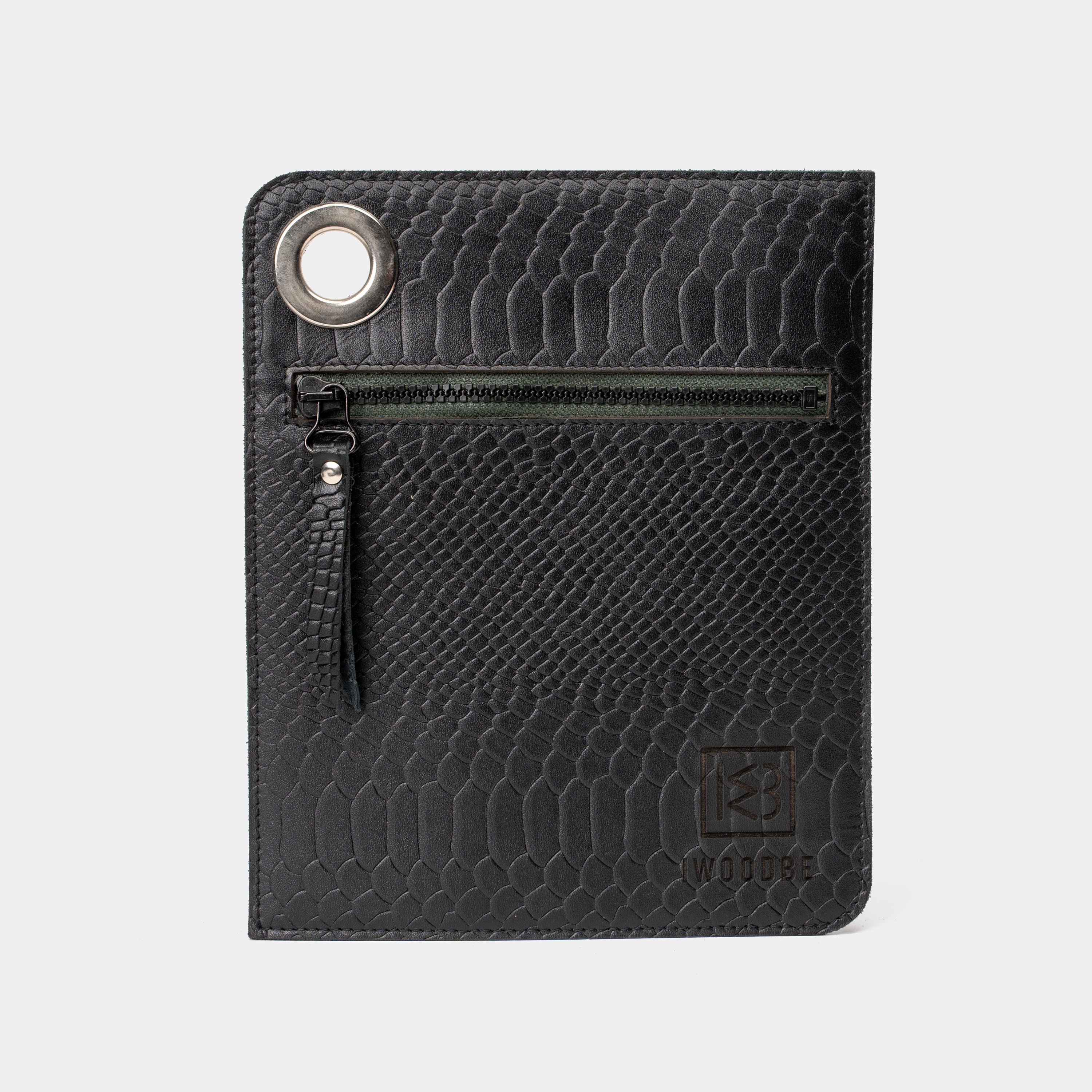 BLACK SNAKE COMPACT BAG