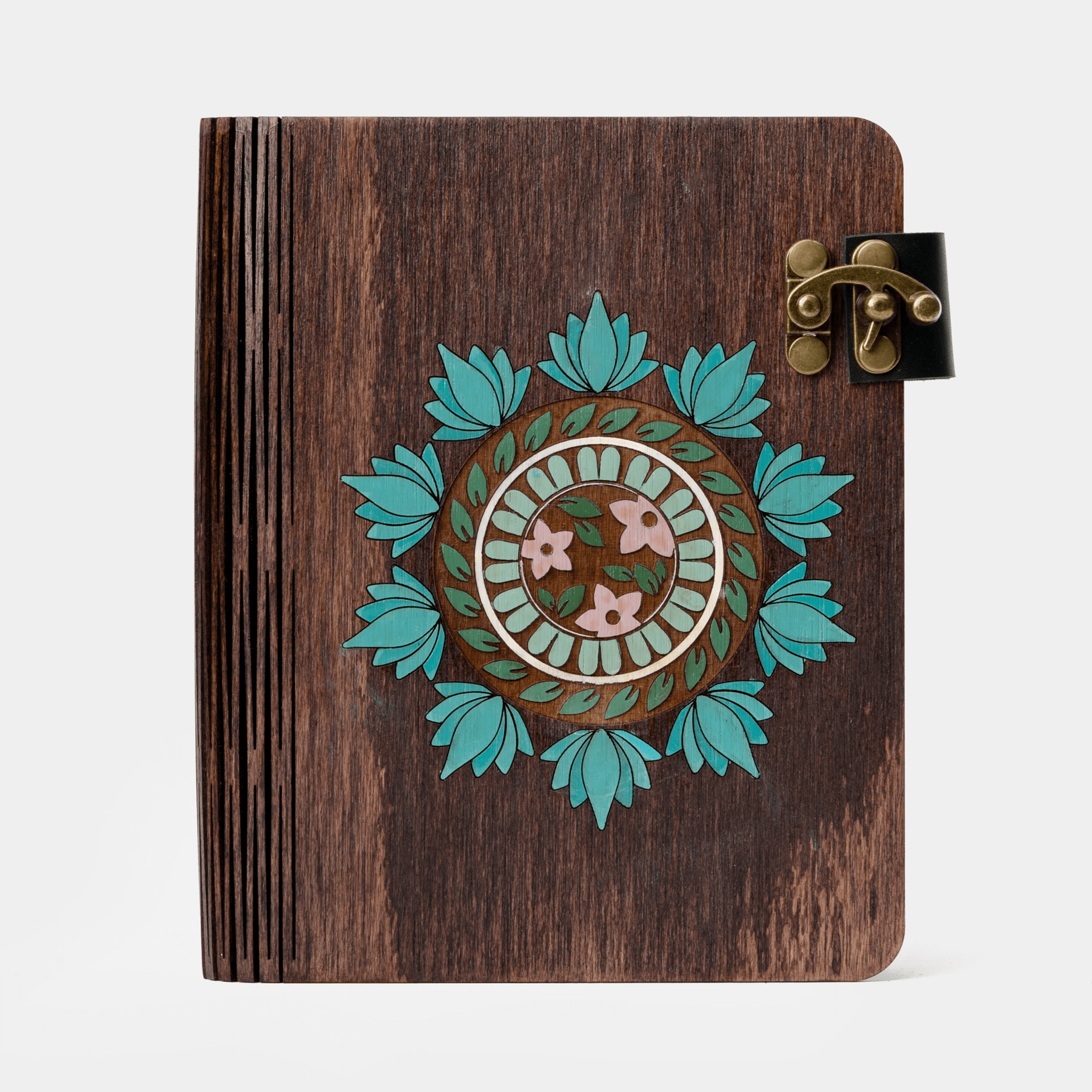 Album Foto Mandala, Gravură Simbolică Pe Lemn, Pictat Manual, Personalizat