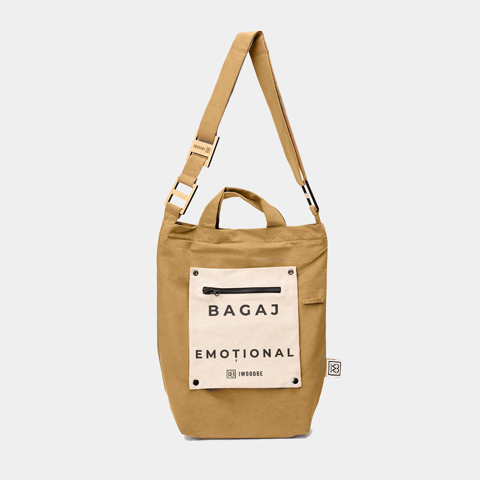 GEANTĂ BUMBAC - BAGAJ EMOTIONAL, Barete reglabile, Buzunar detasabil