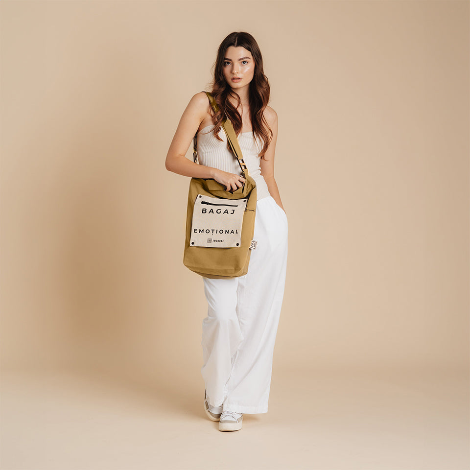 GEANTĂ BUMBAC - BAGAJ EMOTIONAL, Barete reglabile, Buzunar detasabil