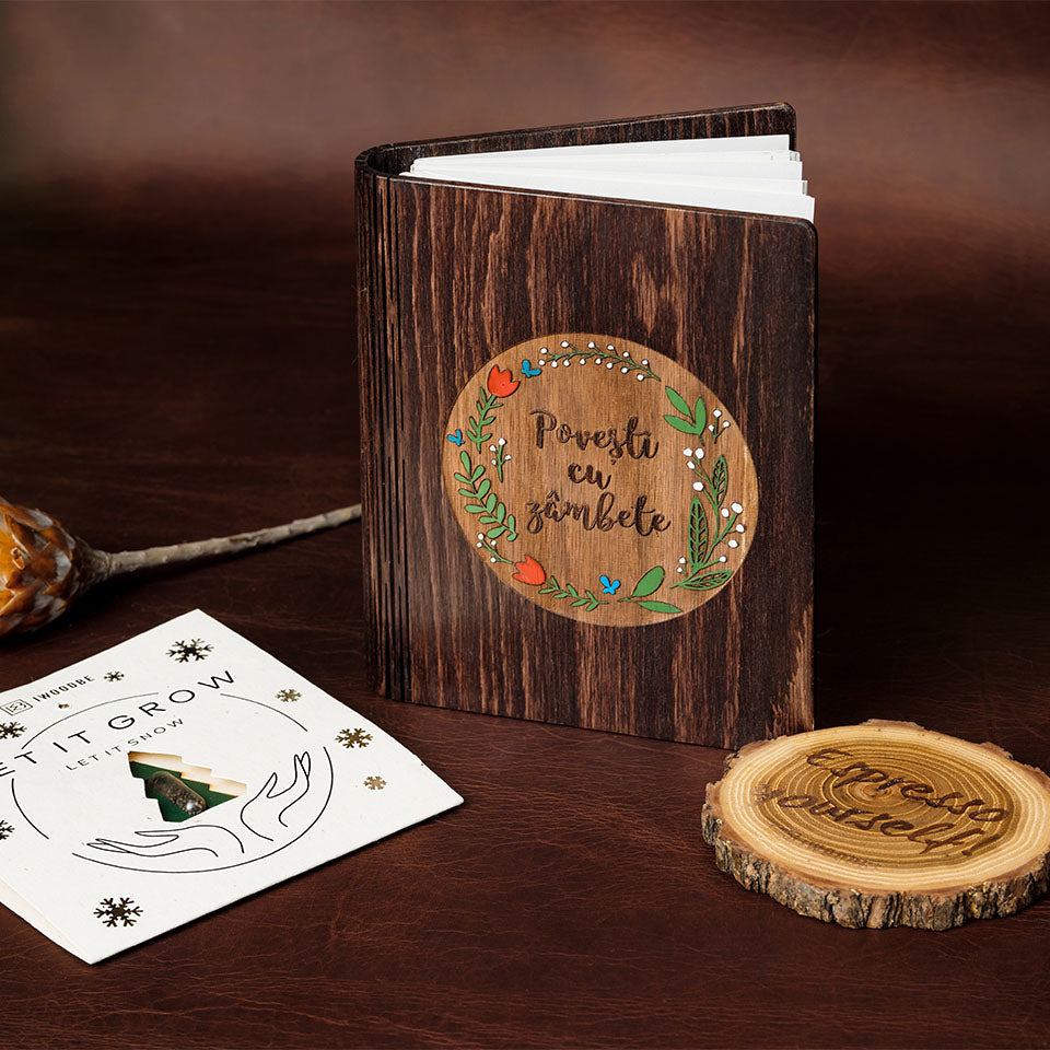 Pachet cadou Craciun, Agenda A6, Suport Pahar, Glob Plantabil