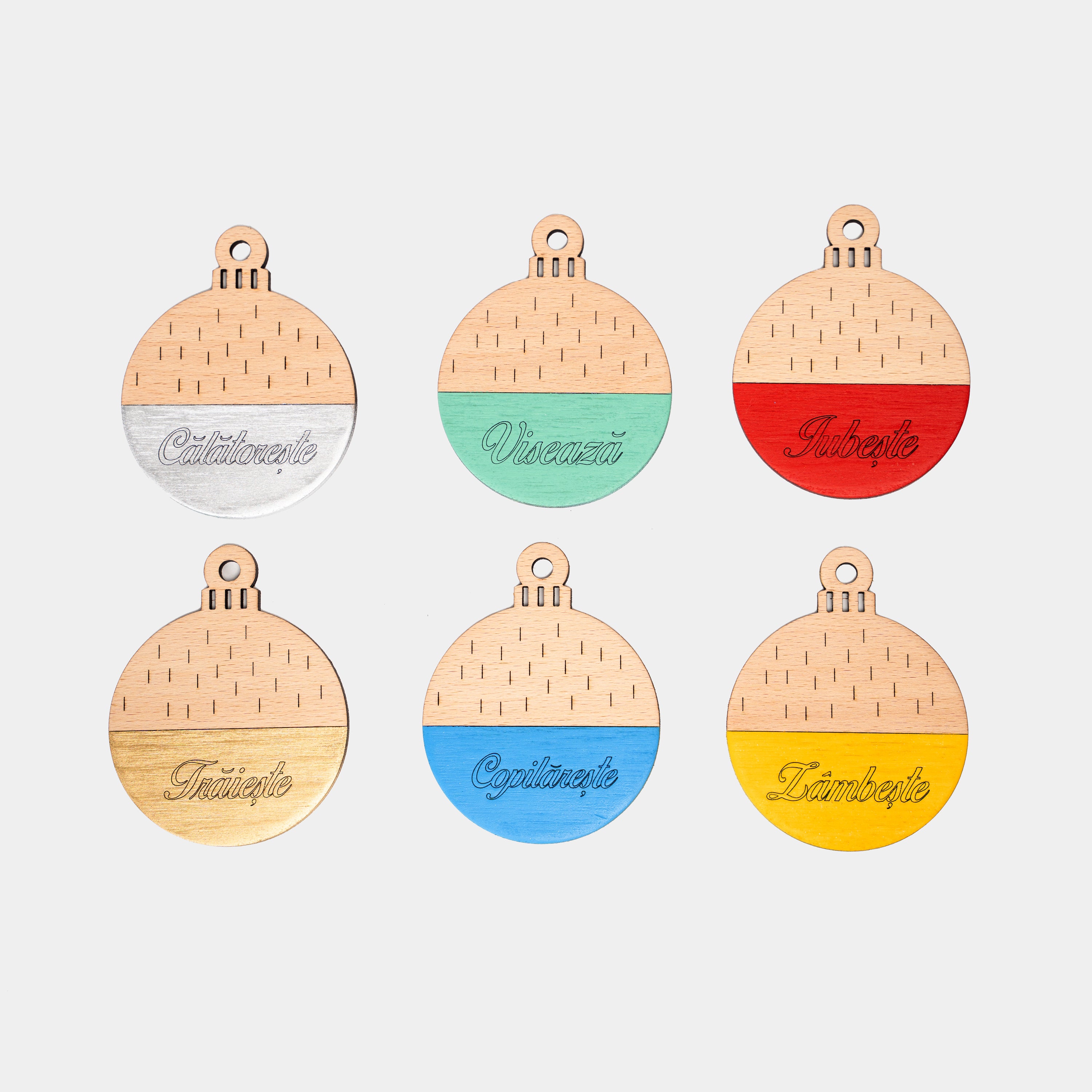 Decorațiune Crăciun Glob Pictat Manual Cuvinte